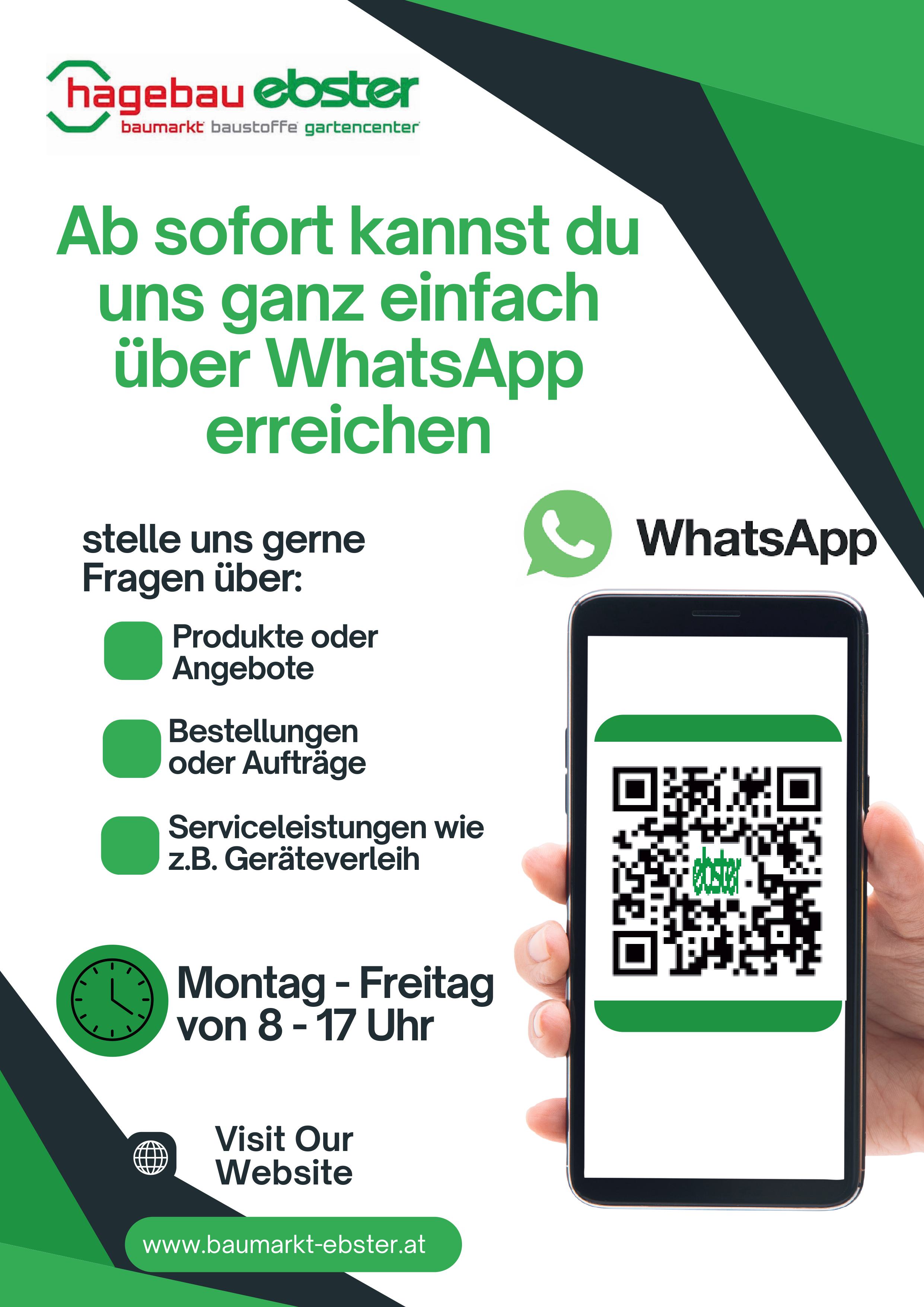 Ab jetzt auf WhatsApp erreichbar!